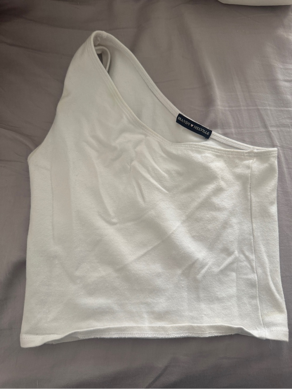 One-Shoulder White Tank Top